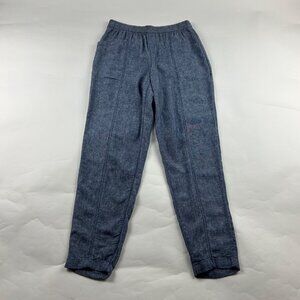 Old Navy Blue Chambray Linen Blend High Rise Slim Leg Ankle Pant XS